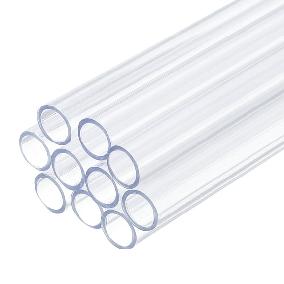 Uxcell 10 Pack Clear Plastic Rigid Tubing 8mm ID x 10mm OD, Round Polycarbonate Tubes for Aquarium Water Pipe