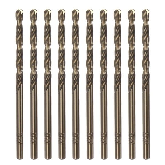 Uxcell 10 Pack Cobalt Jobber Drill Bits 3.2mm M35 HSS Twist Drill Bit Tool for Stainless Steel Copper Wood Plastic