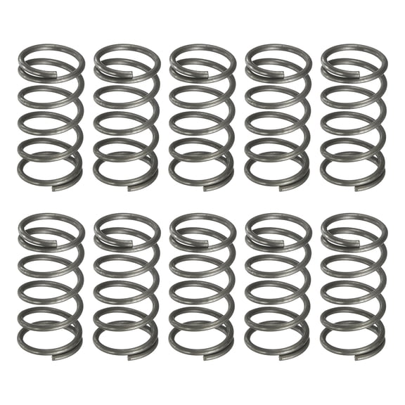 Uxcell 10 Pack Compression Spring, 10mm OD, 1mm Wire Size, 20mm Free Length, Spring Steel Construction Extended Mechanical Compression Springs for Shop and Home Repairs, Silver Tone