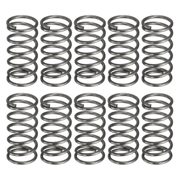 Uxcell 10 Pack Compression Spring, 12mm OD, 1.2mm Wire Size, 25mm Free Length, Spring Steel Construction Extended Mechanical Compression Springs for Shop and Home Repairs, Silver Tone