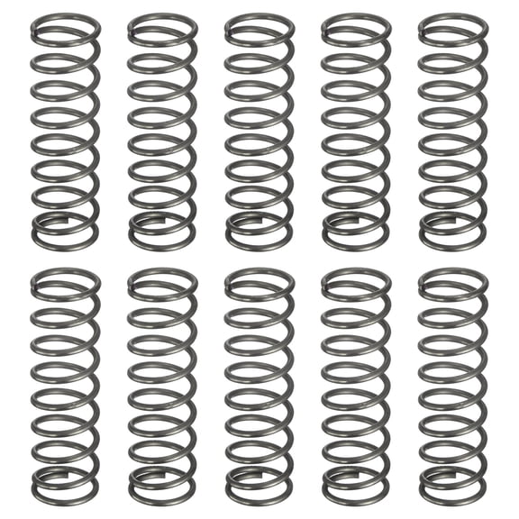 Uxcell 10 Pack Compression Spring, 12mm OD, 1.2mm Wire Size, 40mm Free Length, Spring Steel Construction Extended Mechanical Compression Springs for Shop and Home Repairs, Silver Tone