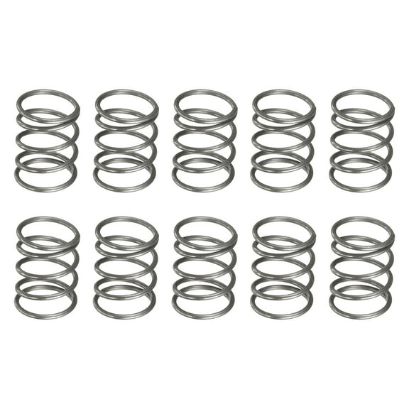 Uxcell 10 Pack Compression Spring, 12mm OD, 1mm Wire Size, 15mm Free Length, Spring Steel Construction Extended Mechanical Compression Springs for Shop and Home Repairs, Silver Tone