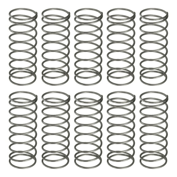 Uxcell 10 Pack Compression Spring, 15mm OD, 1mm Wire Size, 40mm Free Length, Spring Steel Construction Extended Mechanical Compression Springs for Shop and Home Repairs, Silver Tone