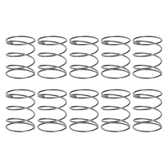 Uxcell 10 Pack Compression Spring, 20mm OD, 1mm Wire Size, 25mm Free Length, Spring Steel Construction Extended Mechanical Compression Springs for Shop and Home Repairs, Silver Tone