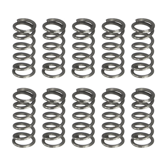 Uxcell 10 Pack Compression Spring, 2mm OD, 0.3mm Wire Size, 5mm Free Length, Spring Steel Construction Extended Mechanical Compression Springs for Shop and Home Repairs, Silver Tone