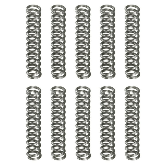Uxcell 10 Pack Compression Spring, 3mm OD, 0.5mm Wire Size, 15mm Free Length, Spring Steel Construction Extended Mechanical Compression Springs for Shop and Home Repairs, Silver Tone