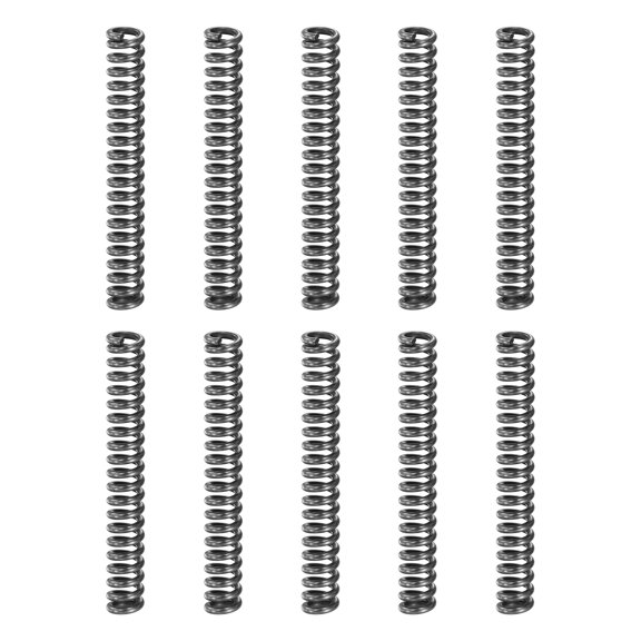 Uxcell 10 Pack Compression Spring, 4mm OD, 0.8mm Wire Size, 30mm Free Length, Spring Steel Construction Extended Mechanical Compression Springs for Shop and Home Repairs, Silver Tone