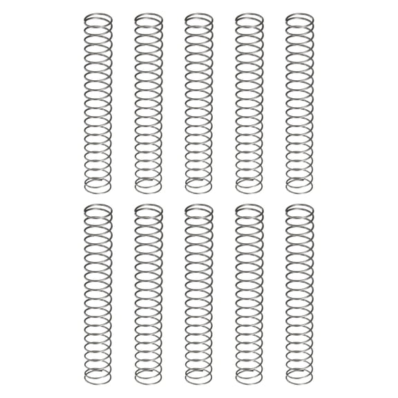 Uxcell 10 Pack Compression Spring, 6mm OD, 0.4mm Wire Size, 40mm Free Length, Spring Steel Construction Extended Mechanical Compression Springs for Shop and Home Repairs, Silver Tone