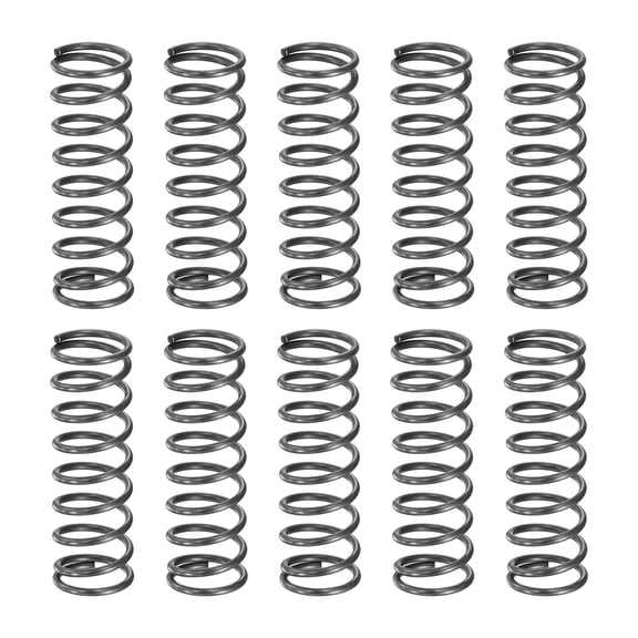 Uxcell 10 Pack Compression Spring, 8mm OD, 0.8mm Wire Size, 25mm Free Length, Spring Steel Construction Extended Mechanical Compression Springs for Shop and Home Repairs, Silver Tone