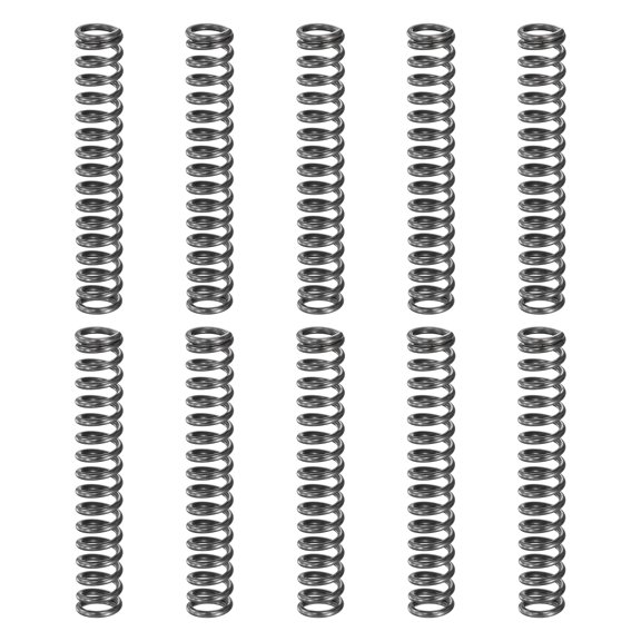 Uxcell 10 Pack Compression Spring, 8mm OD, 1.2mm Wire Size, 50mm Free Length, Spring Steel Construction Extended Mechanical Compression Springs for Shop and Home Repairs, Silver Tone