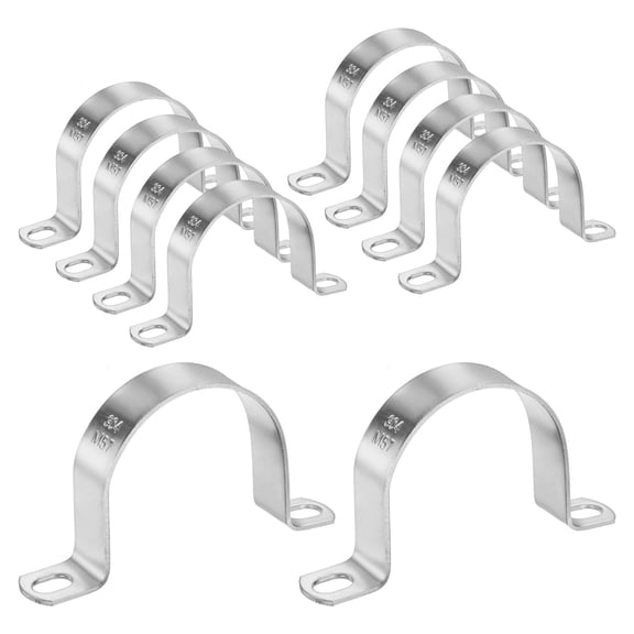 Uxcell 10-Pack Conduit Clamps, 2-1/4" 304 Stainless Steel Rigid Pipe Strap M57 U Bracket Pipe Clamps for Plumbing