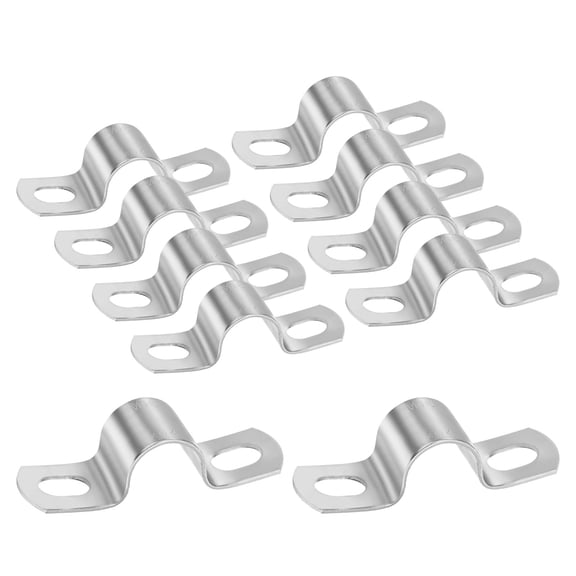 Uxcell 10-Pack Conduit Clamps, 5/8" 304 Stainless Steel Rigid Pipe Strap M16 U Bracket Pipe Clamps for Plumbing
