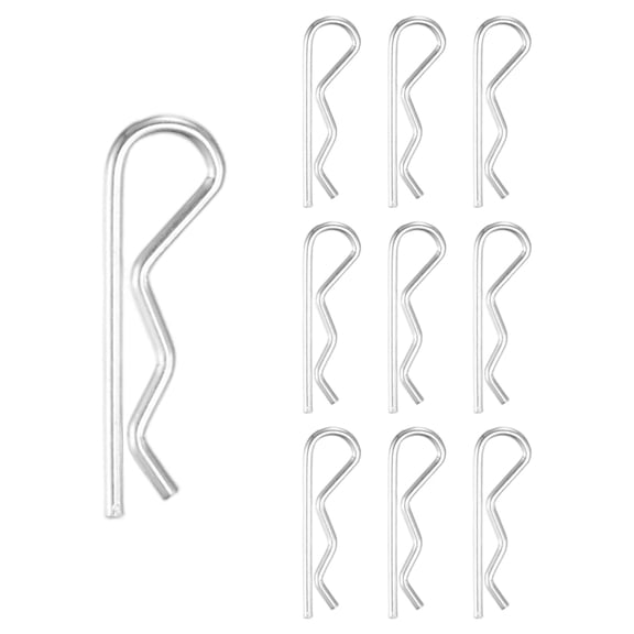 Uxcell 10-Pack Cotter Pins, 1.2 mm Dia 1" Long Spring Steel R Clips for Trailer Locking/Mechanics, Spring Fasteners Hitch Pin [Silver]