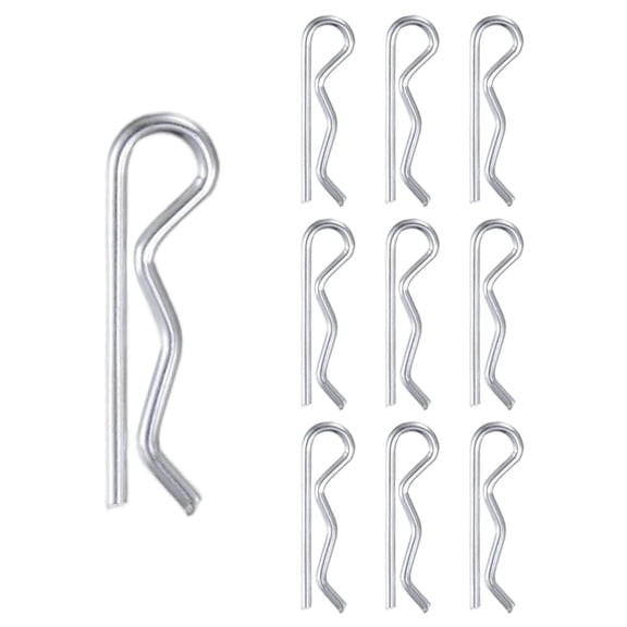 Uxcell 10-Pack Cotter Pins, 1 mm Dia 0.7" Long Spring Steel R Clips for Trailer Locking/Mechanics, Spring Fasteners Hitch Pin [Silver]