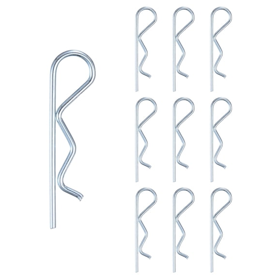 Uxcell 10-Pack Cotter Pins, 2.5 mm Dia 2.8" Long Spring Steel R Clips for Trailer Locking/Mechanics, Spring Fasteners Hitch Pin [Silver]