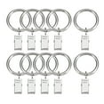thumbnail image 1 of Uxcell 10 Pack Curtain Clips Rings with Clips Rustproof 1.02" Interior Diameter Silver, 1 of 7