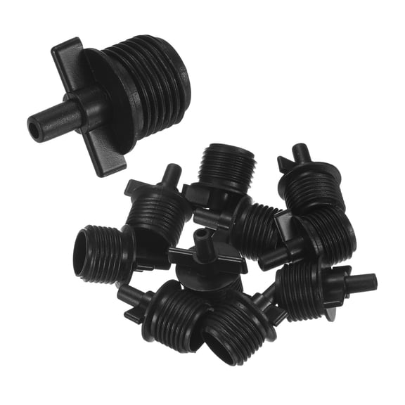 Uxcell 10-Pack Drip Irrigation Barbed Fittings, for 1/4 to 1/2 Flat Male Thread Tubing Connector Plastic Coupling Drip Pipe Accessories