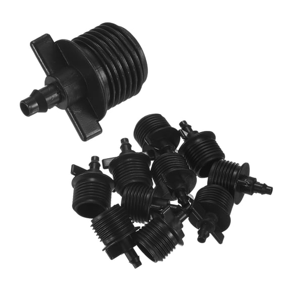 Uxcell 10-Pack Drip Irrigation Barbed Fittings, for 1/4 to 1/2 Male Thread Tubing Connector Plastic Coupling Drip Pipe Accessories