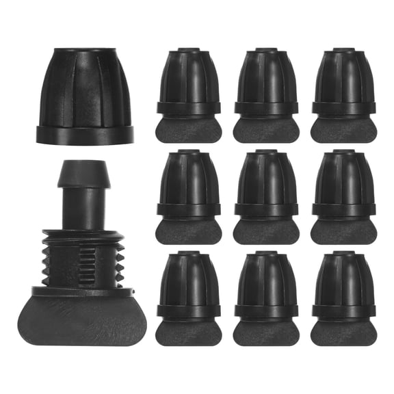 Uxcell 10-Pack Drip Irrigation Barbed Locking Fittings, 3/8 Inch End Caps Tubing Connector Plastic Coupling