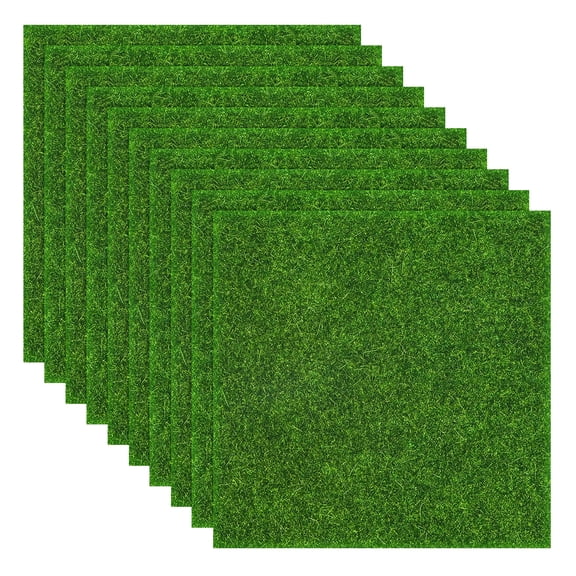 Uxcell 10-Pack Fake Grass Decor for Crafts, 3 x 3 Inch Artificial Garden Grass Model Turf Moss for Miniature DIY Fairy Garden Accessories