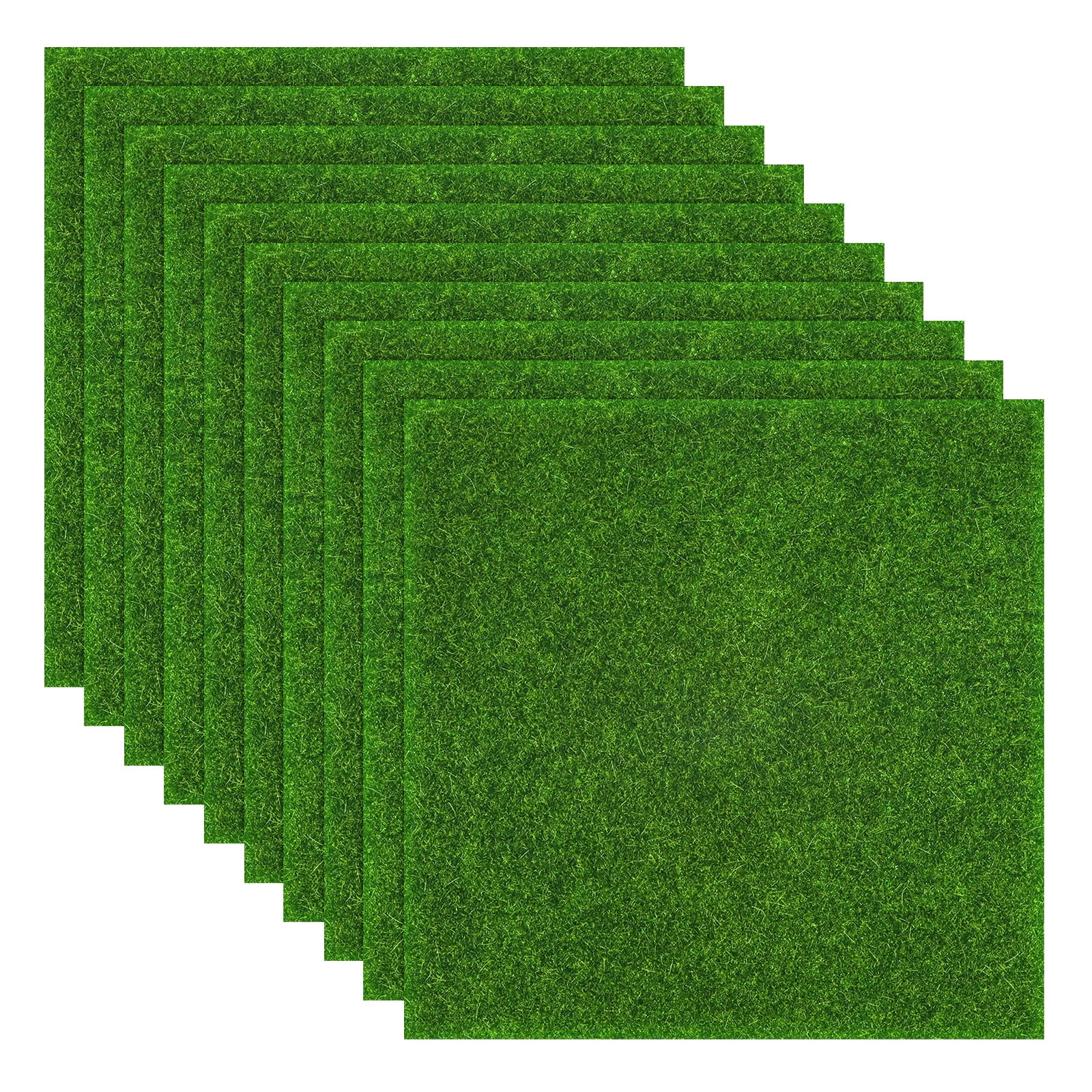 Model Turf Uxcell 10-Pack Fake Grass Decor for Crafts, 4 x 4 Inch Artificial ...