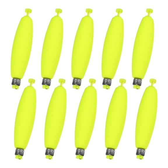 Uxcell 10-Pack Fishing Bobbers Floats, 3.78 Inch EVA Foam Weighted Bobbers Clip-on Floats Slip Corks Floaters Strong Buoys [Yellow]