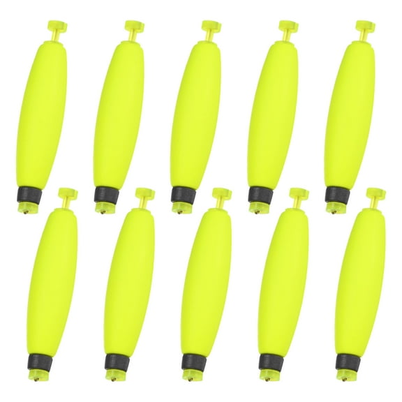 Uxcell 10 Pack Fishing Bobbers Floats 3 inch EVA Foam Weighted Bobbers Clip-on Floats Slip Corks Floaters Yellow