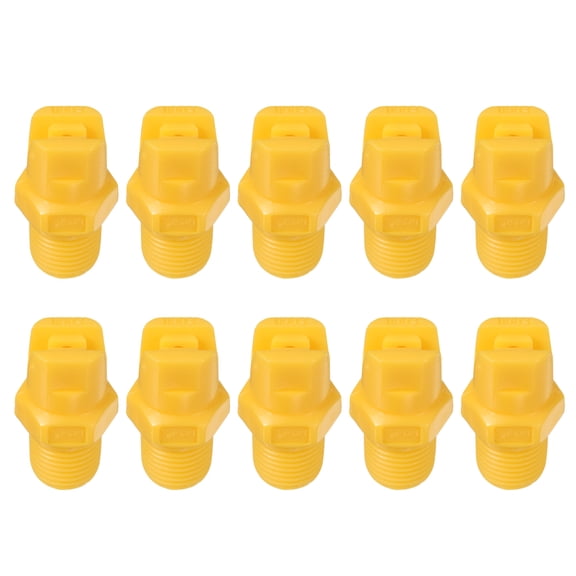Uxcell 10 Pack Flat Fan Spray Tip, 110 Degree 1.1mm Orifice Diameter 1/8 Inch Male Thread Fan Shaped Plastic Sprayer Yellow Nozzle for Agricultural Industrial Equipment Irrigation Cooling