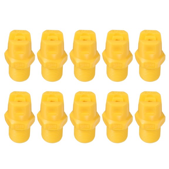 Uxcell 10 Pack Flat Fan Spray Tip, 65 Degree 1.8mm Orifice Diameter 1/8 Inch Male Thread Fan Shaped Plastic Sprayer Yellow Nozzle for Agricultural Industrial Equipment Irrigation Cooling