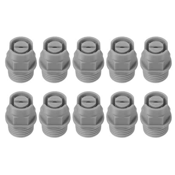 Uxcell 10 Pack Flat Fan Spray Tip, 65 Degree 2mm Orifice Diameter 1/4 Inch Male Thread Fan Shaped Plastic Sprayer Gray Nozzle for Agricultural Industrial Equipment Irrigation Cooling