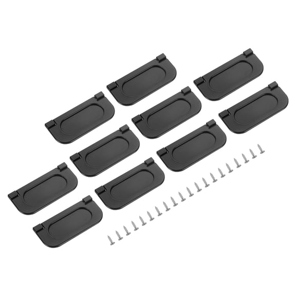 Uxcell 10 Pack Flush Pull Handle, 3 Inch Hidden Recessed Furniture Grip Ring Pull, Black