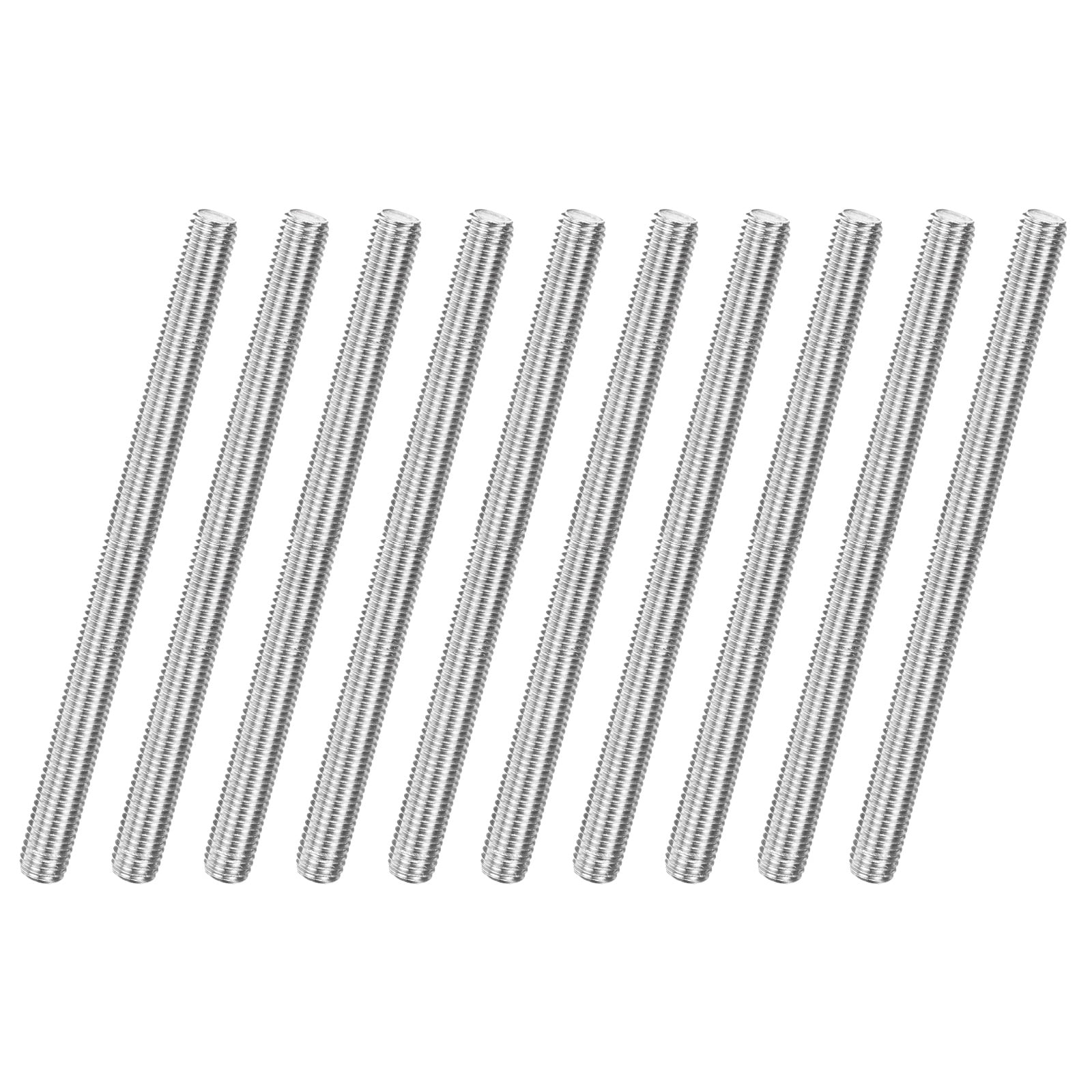 Uxcell 10-Pack Fully Threaded Rod, M10x150mm 304 Stainless Steel Right Hand Thread Bar Studs