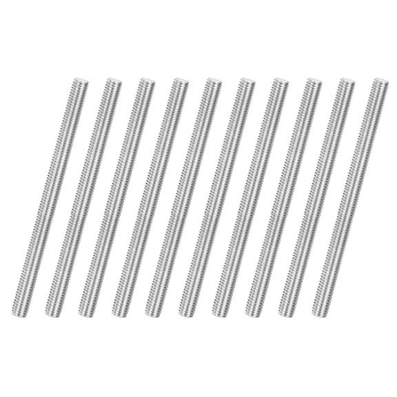 Uxcell 10-Pack Fully Threaded Rod, M6x90mm 304 Stainless Steel Right Hand Thread Bar Studs