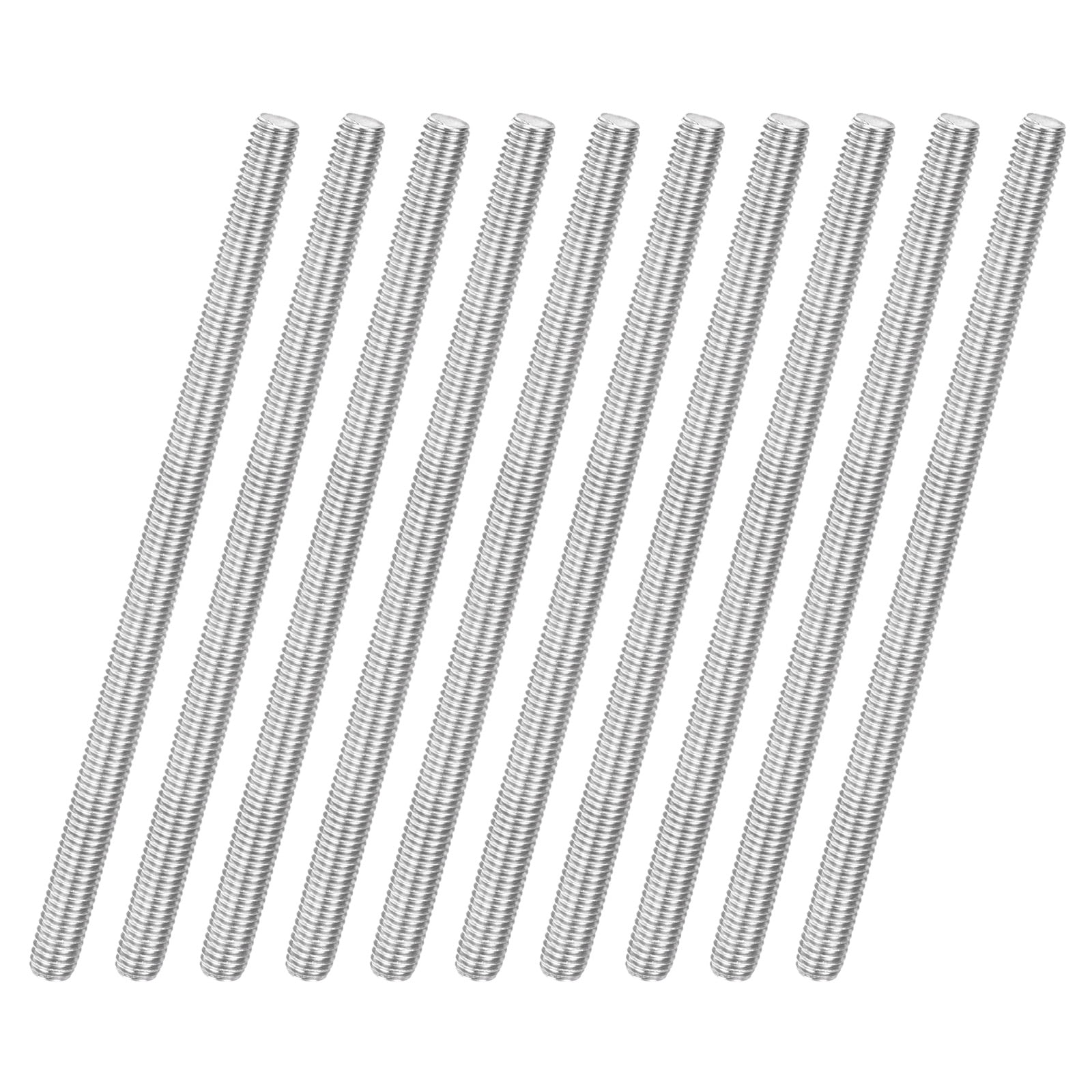 Uxcell 10-Pack Fully Threaded Rod, M8x150mm 304 Stainless Steel Right Hand Thread Bar Studs