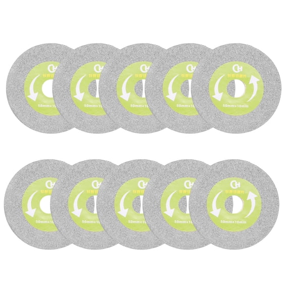 Uxcell 10 Pack Glass Cutting Disc for Angle Grinder, 2 Inch Diamond Cutting Disc, Ultra-Thin Saw Blade Wheel with 13/32" Arbor for Grinding Jade Crystal Tile Ceramic