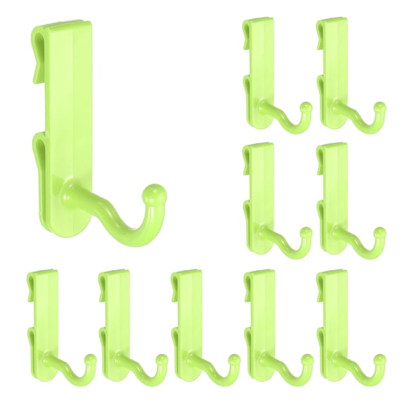 Uxcell 10 Pack Grid Wall Hooks, 2.8 Inch Grid Wall Panel Plastic Utility Hook, Shelf Hook for Garage Store Warehouse Shop Home Hanging, Green