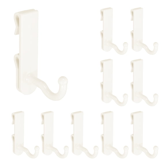 Uxcell 10 Pack Grid Wall Hooks, 2.8 Inch Grid Wall Panel Plastic Utility Hook, Shelf Hook for Garage Store Warehouse Shop Home Hanging, White