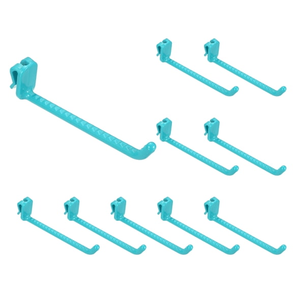 Uxcell 10 Pack Grid Wall Hooks, 4.8 Inch Grid Wall Panel Plastic Utility Hook, Shelf Hooks for Garage Store Warehouse Shop Home Hanging, Blue