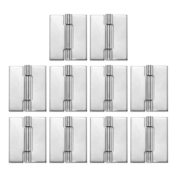 Uxcell 10 Pack Heavy Duty Weldable Hinges, 1.5" x 1.26" x 0.06" Weld on Butt Hinge 304 Stainless Steel Folding Metal Gate Hinges for Trailer Doors, Silver