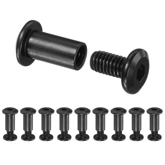 Uxcell 10-Pack Hex Drive Socket Cap Bolt M6 x 12mm Carbon Steel for Furniture