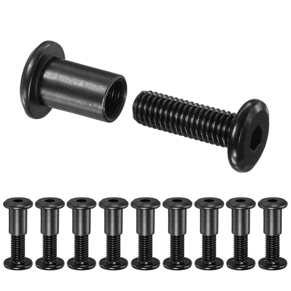 Uxcell 10-Pack Hex Drive Socket Cap Bolt M8 x 25mm Carbon Steel for Furniture