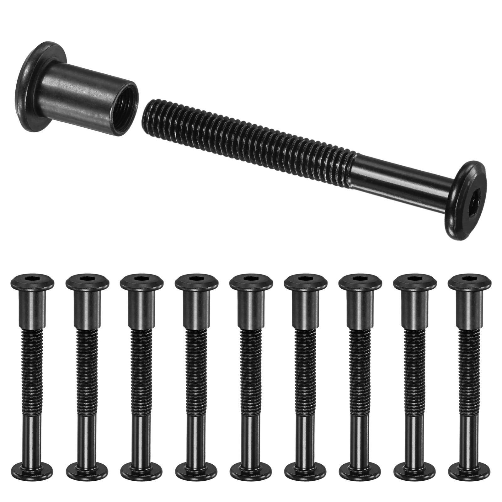 Uxcell 10-Pack Hex Drive Socket Cap Bolt M8 x 46mm Carbon Steel for Furniture