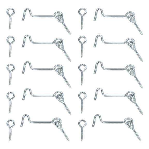 Uxcell 10-Pack Hook and Eye Latch for Door 2 Inch Carbon Steel Gate Latch Barn Door Lock Silver Hook and Eye Gate Latch