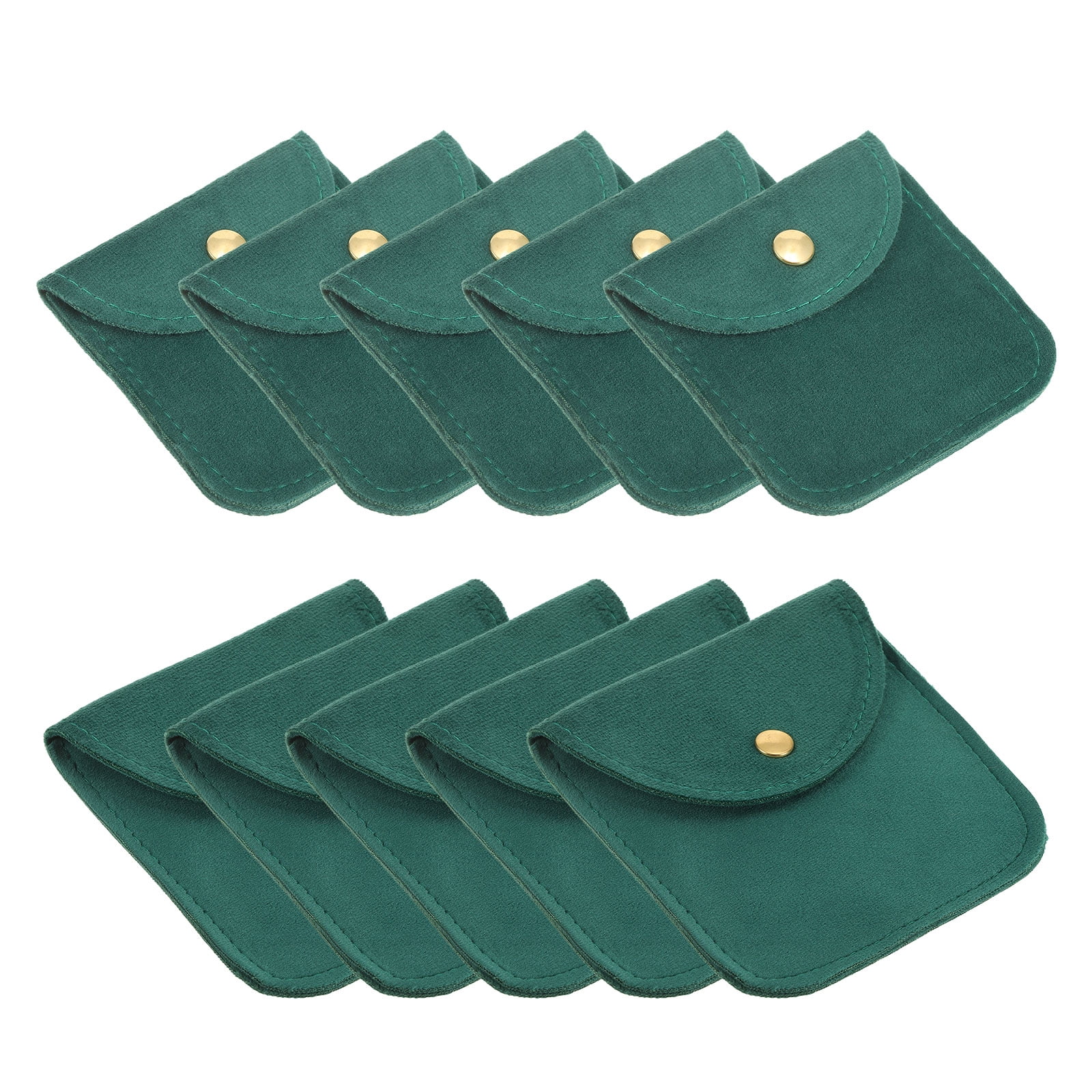 Uxcell 10 Pack Jewelry Pouch, Soft Velvet Pouches with Snap Button ...