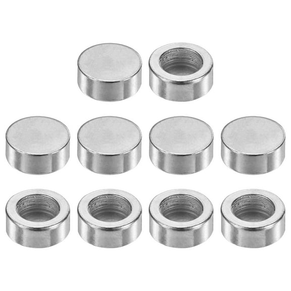 Uxcell 10 Pack Lamp Finials Caps M10x15mm Flat Screw Decoration Knob Silver Tone
