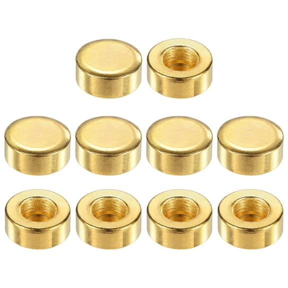 Uxcell 10 Pack Lamp Finials Caps M10x18mm Flat Screw Decoration Knob Gold Tone