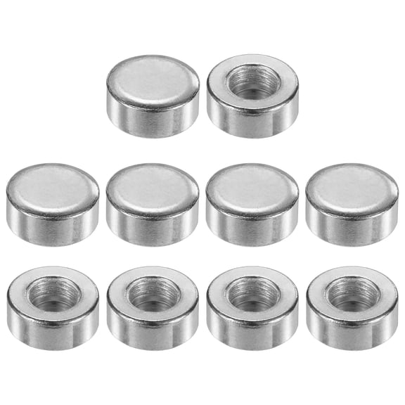 Uxcell 10 Pack Lamp Finials Caps M10x18mm Flat Screw Decoration Knob Silver Tone