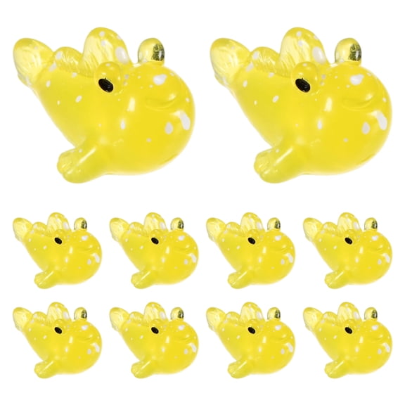 Uxcell 10-Pack Luminous Mini Resin Fish, Resin Tiny Small Animal Figures to Hide Fish Tank Ornaments for Aquarium Decor [Yellow]