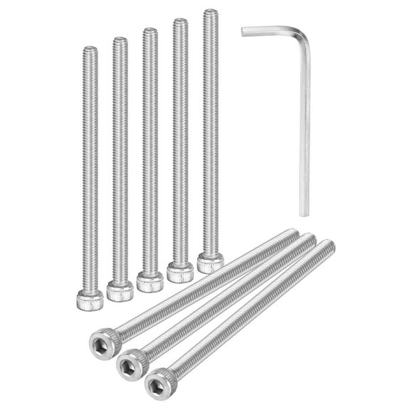 Uxcell 10-Pack M4 x 65mm Hex Socket Head Cap Screws Bolts, 304 Stainless Steel Machine Bolt Full Thread Precision Fasteners