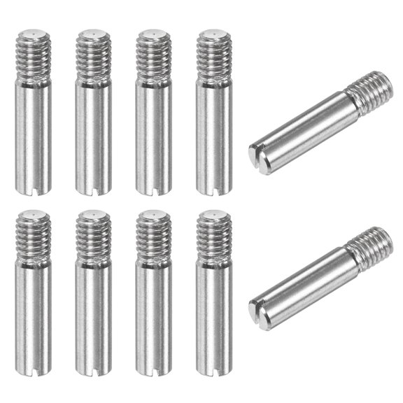 Uxcell 10-Pack M5 x 25mm Slotted Cylindrical Pin Dowel, 304 Stainless Steel for Metal Devices [Silver Tone]